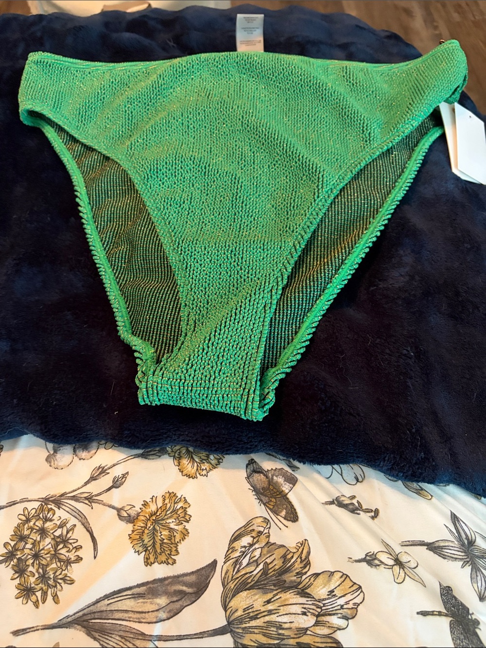 NWT Good American Textured Green Bikini Bottom